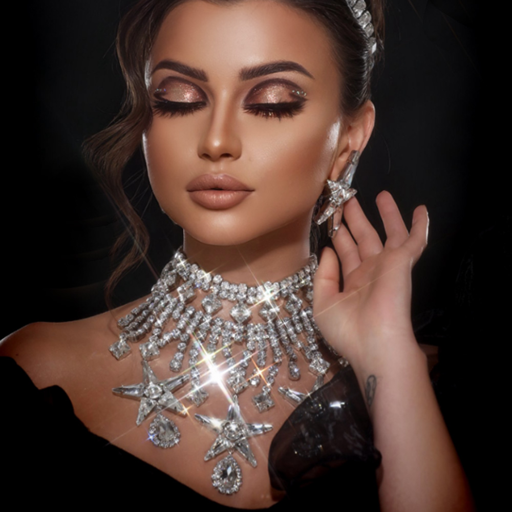 Women Accessories Gift Set - Ожерелье и серьги Stonefans с пентаграммой