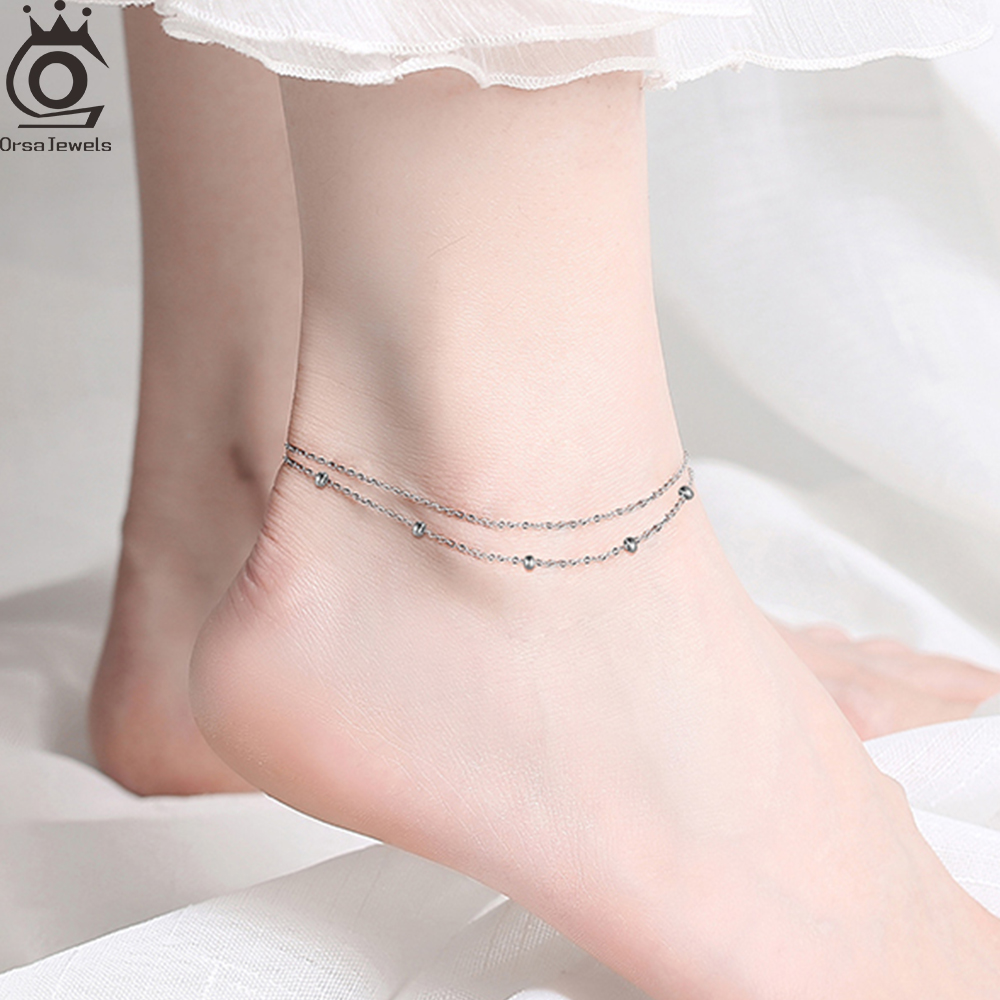 Beaded Anklet Chain - ORSA JEWELS Модный многослойный браслет на