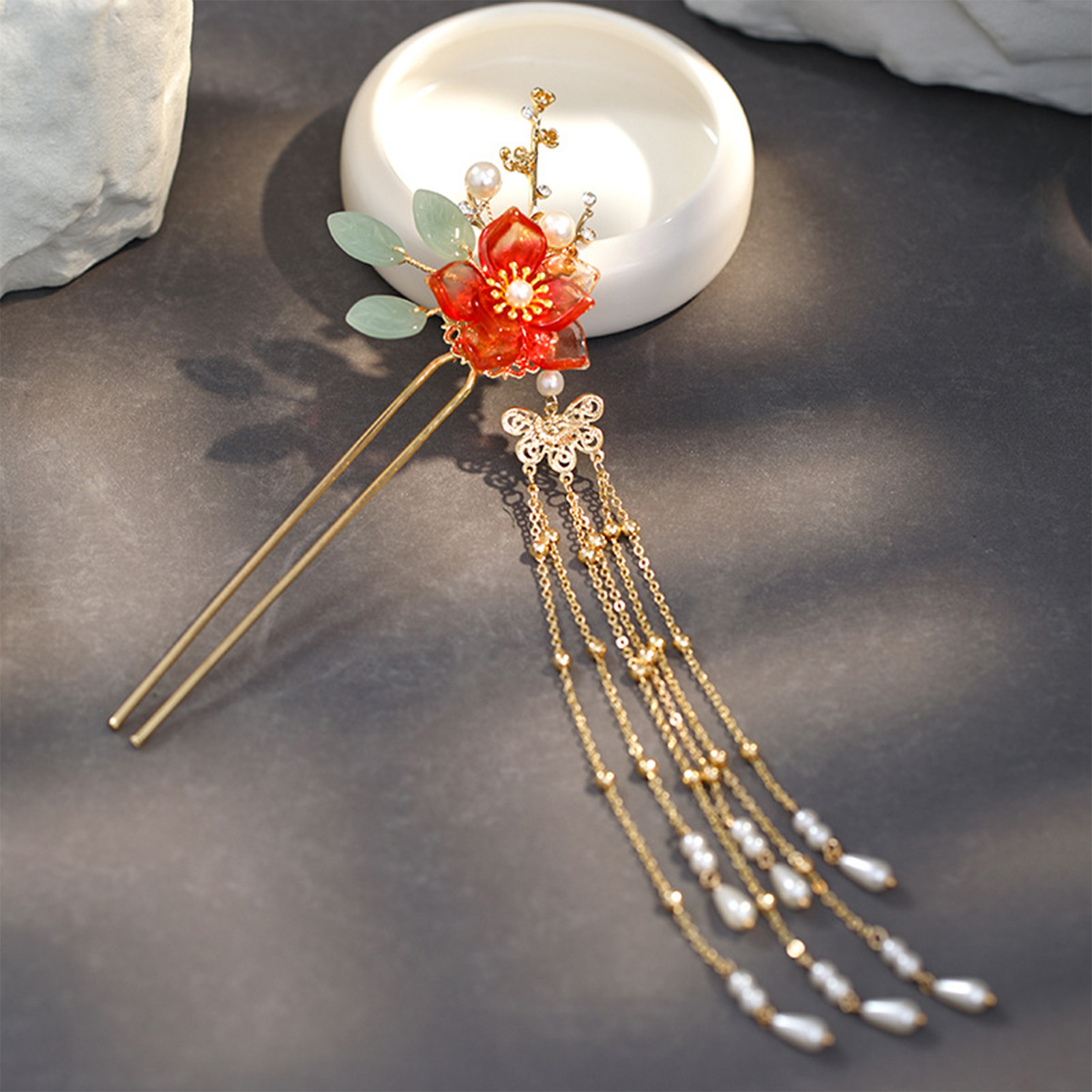 Women'S Red Accessories - Женская заколка для волос в традиционном