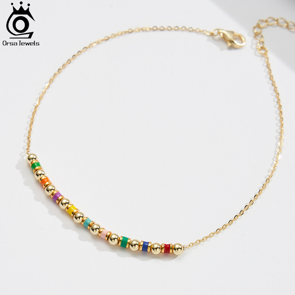 Beaded Anklet Chain - ORSA JEWELS Женский браслет на ногу
