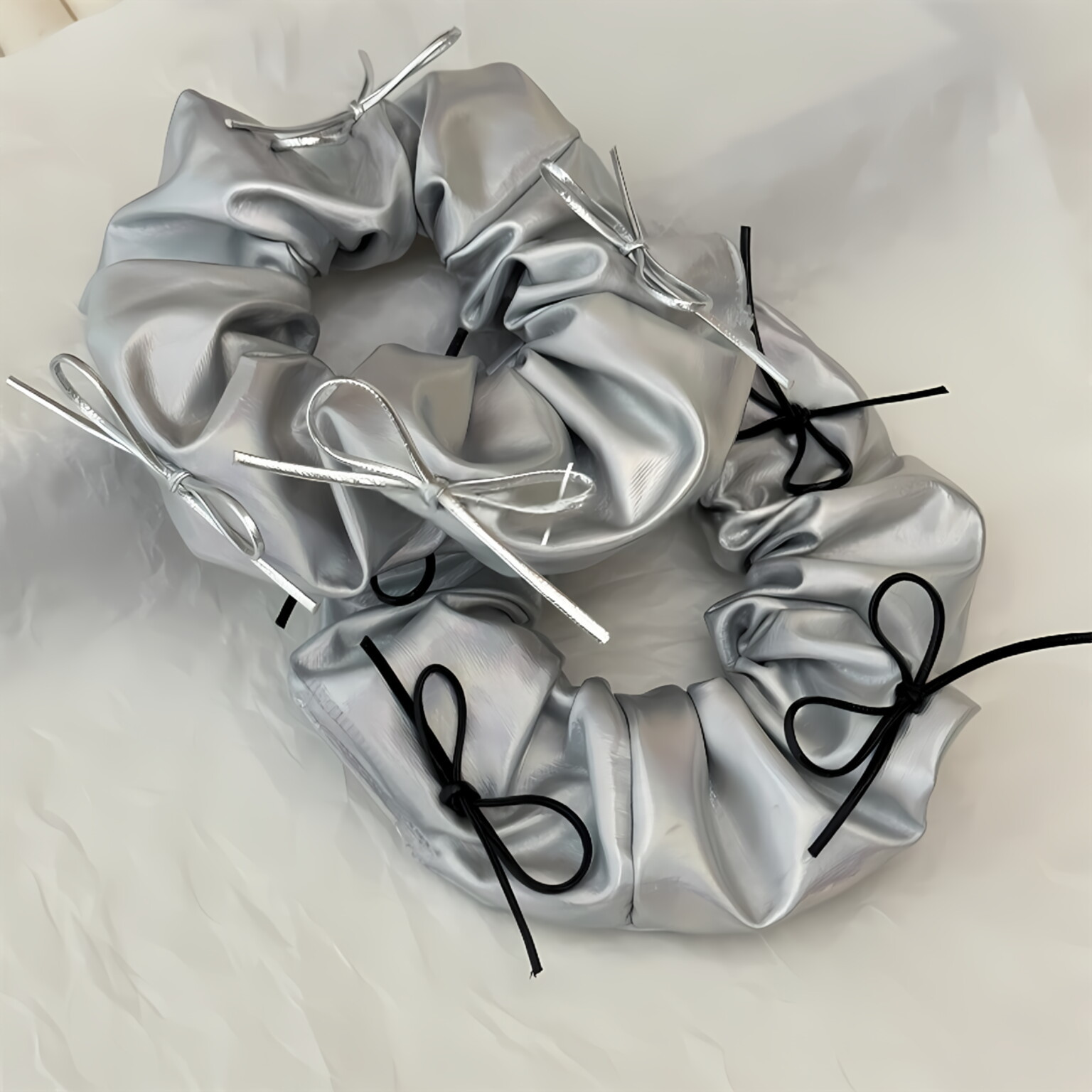Hair Tie Velvet - Серебристые разноцветные резинки для девочек, студентов