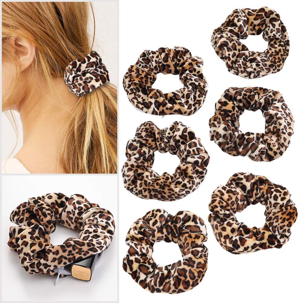 Hair Tie Velvet - 1/6 шт. леопардовые бархатные резинки для
