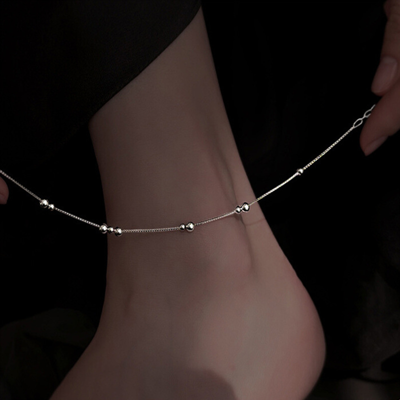 Beaded Anklet Chain - Цепочка на щиколотке из стерлингового серебра