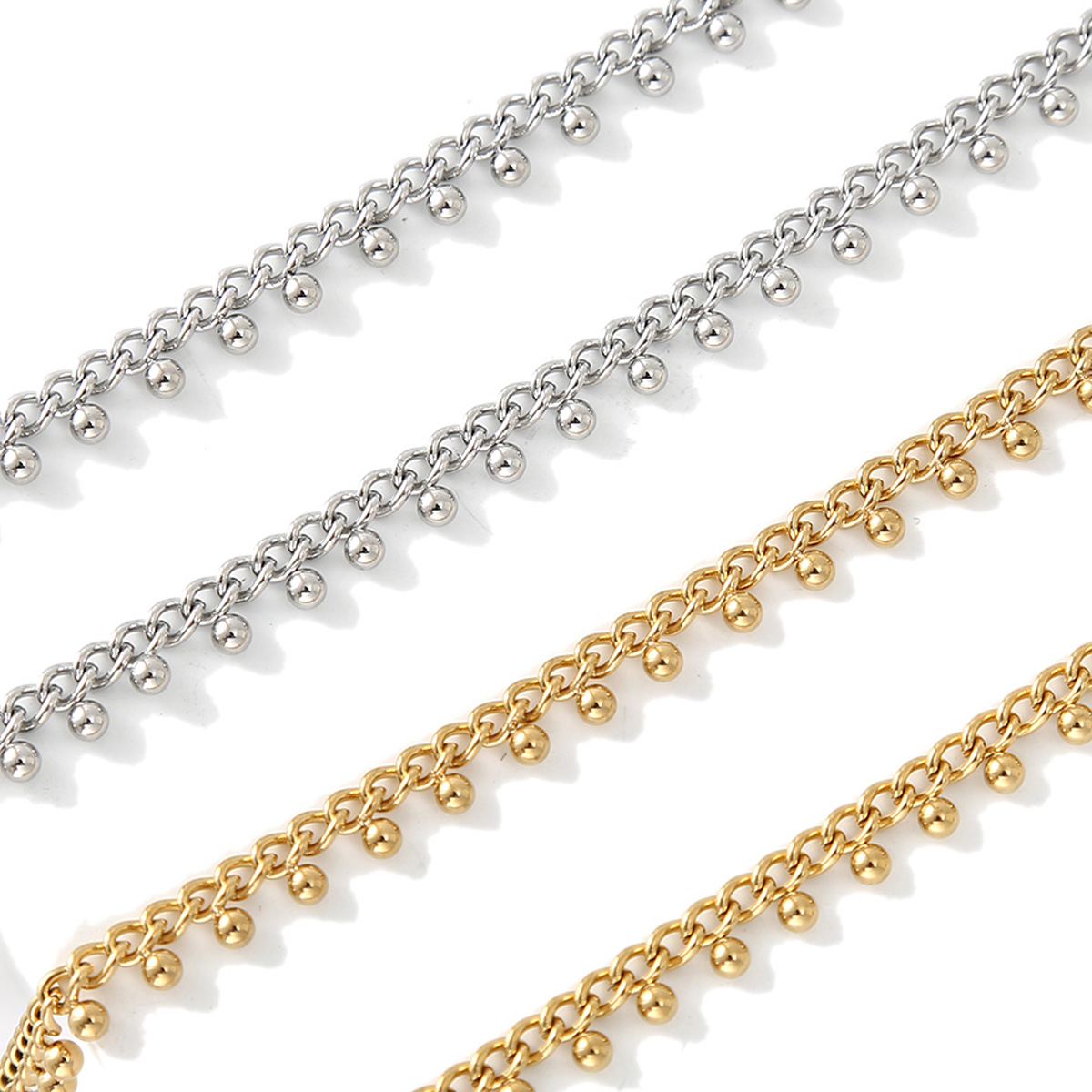 1-метровые цепочки из нержавею – обзор и цена Beaded Anklet Chain