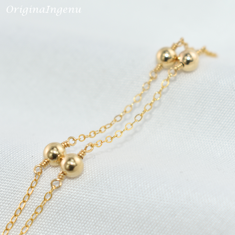 Браслет женский под золото 14  – обзор и цена Beaded Anklet Chain