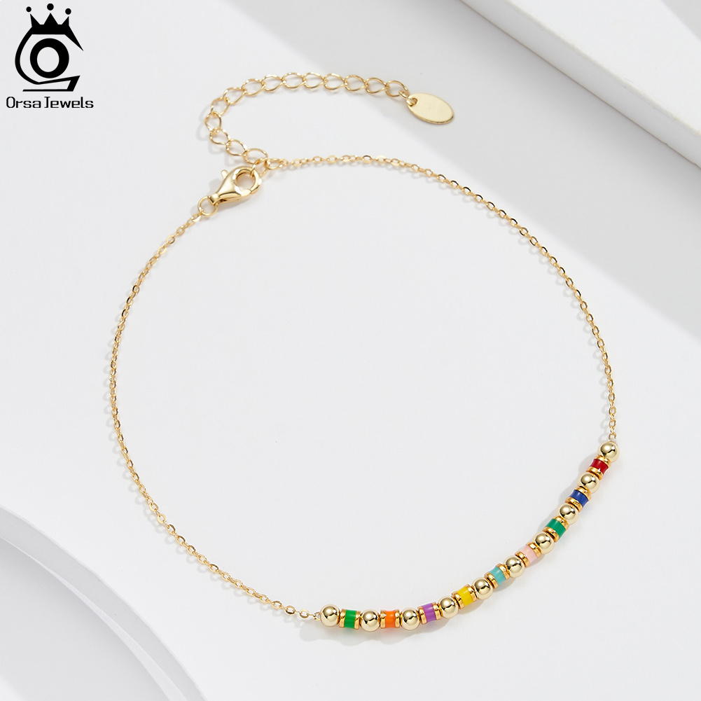 ORSA JEWELS Женский браслет на – обзор и цена Beaded Anklet Chain