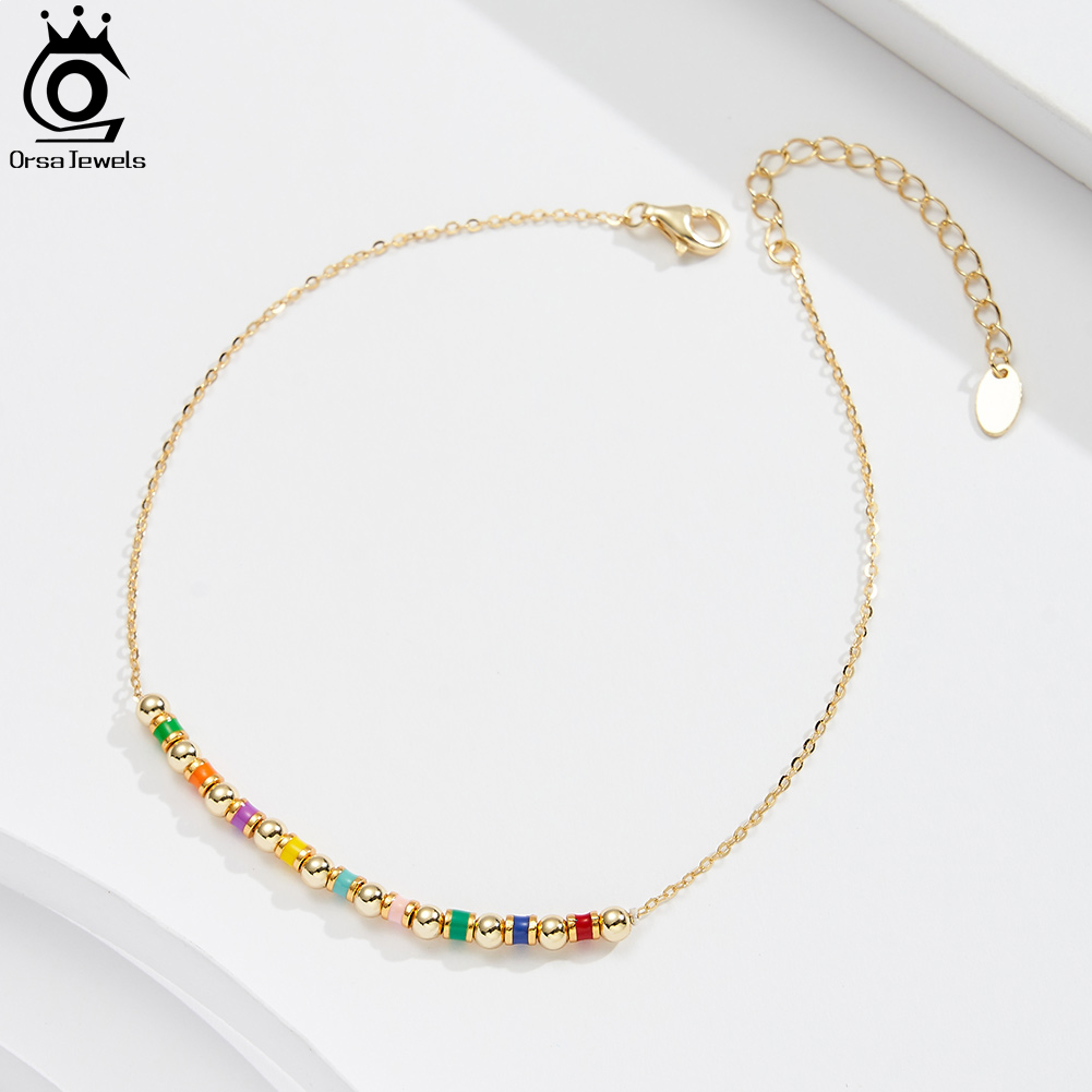 ORSA JEWELS Женский браслет на – обзор и цена Beaded Anklet Chain