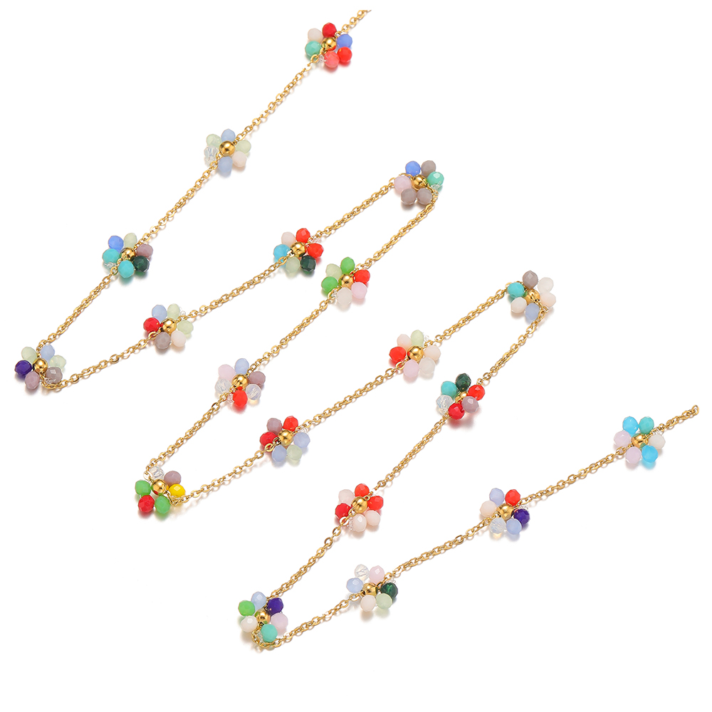 Плетеные жемчужные цветы из не – обзор и цена Beaded Anklet Chain