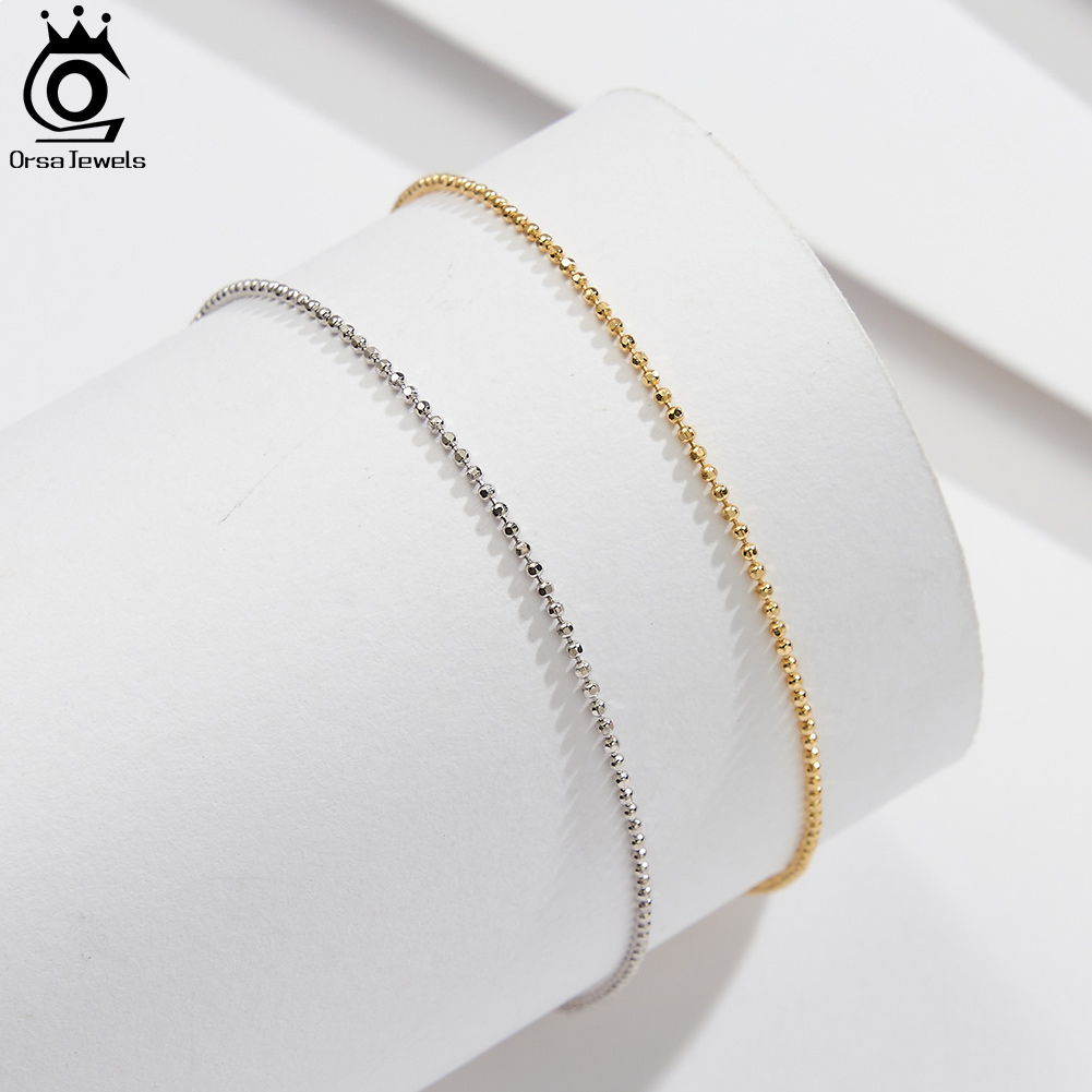 ORSA JEWELS Стерлингового Сере – обзор и цена Beaded Anklet Chain