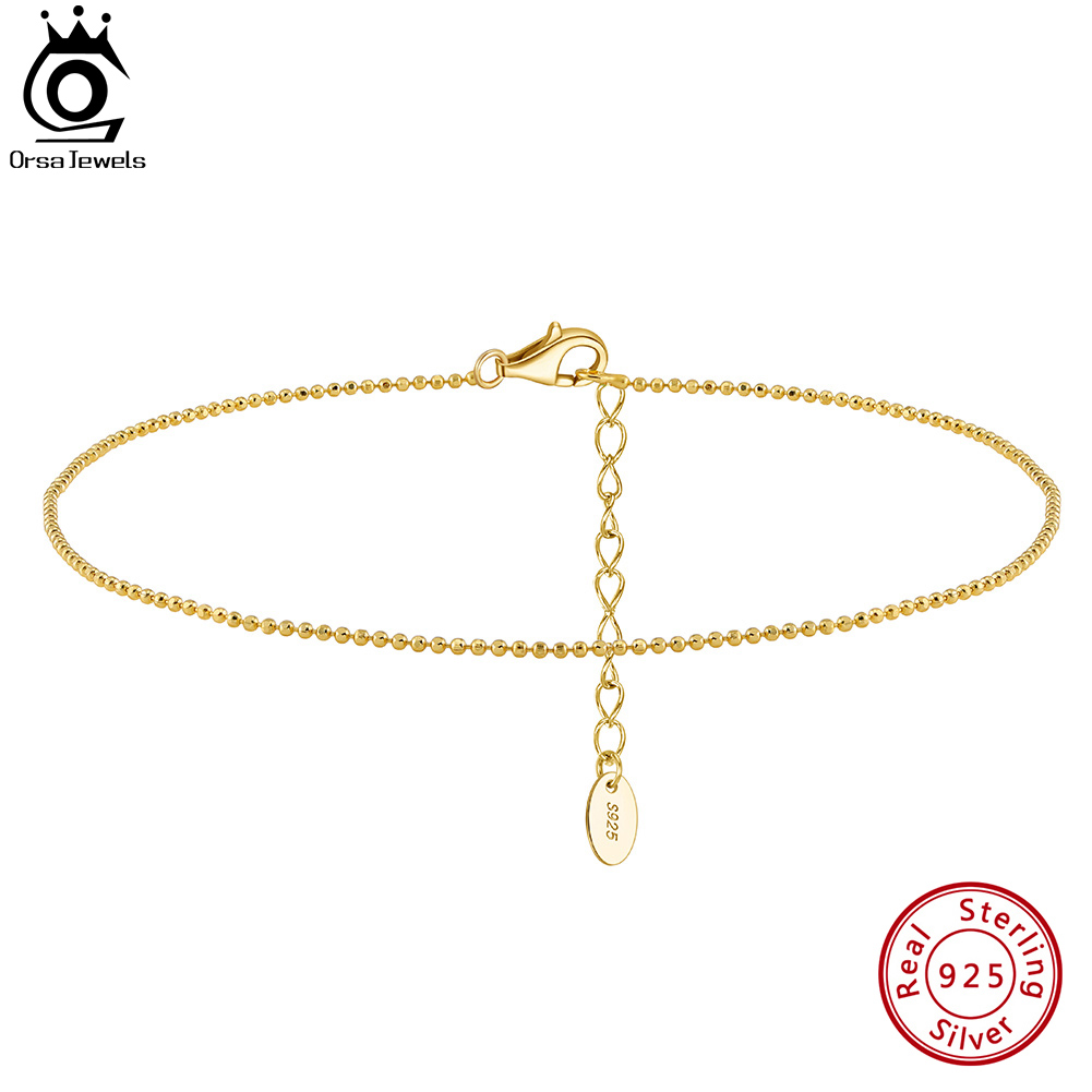 ORSA JEWELS Стерлингового Сере – обзор и цена Beaded Anklet Chain